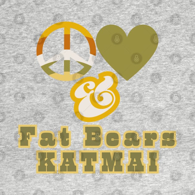 Peace Love & Fat Bears KATMAI - Groovy Retro Golden Currant Colorway Pacific Northwest Style by SwagOMart